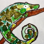 Mr. Chameleon by Maggie, age 9, mixed media