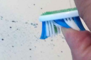 Toothbrush splatter.